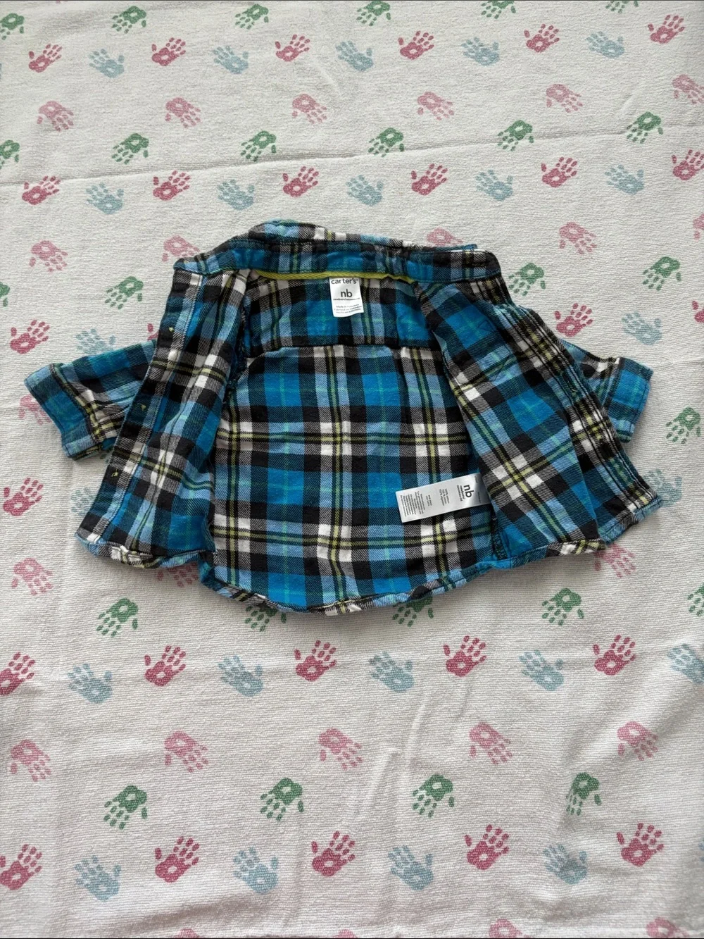 5for25  | Carter's Blue and Black Plaid Button-Down Collared Baby Shirt